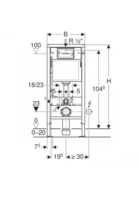 Geberit DuofixBasic Frame voor Toilet - Delta 12 cm - H112 - Met Beugels