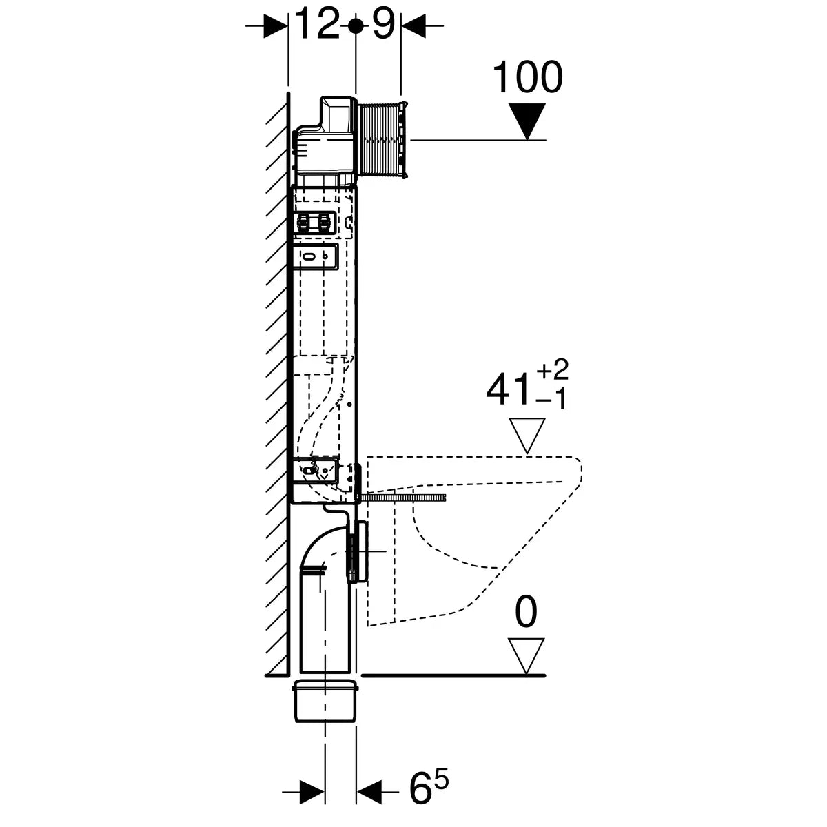 Geberit Kombifix Super Frame voor Toilet - Sigma 12 cm - H108