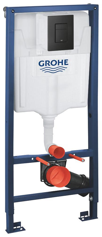 Grohe Rapid SL 3-in-1 Installatieset - 1,13 m - Matzwarte Inbouwknop - Muurbeugels