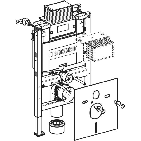 Geberit Duofix inbouwframe voor toilet, Omega 12 cm, H82