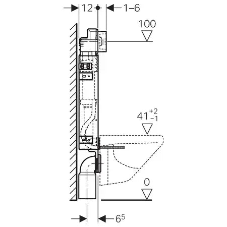 Geberit KombifixBasic Frame voor Toilet - Delta 12 cm - H108