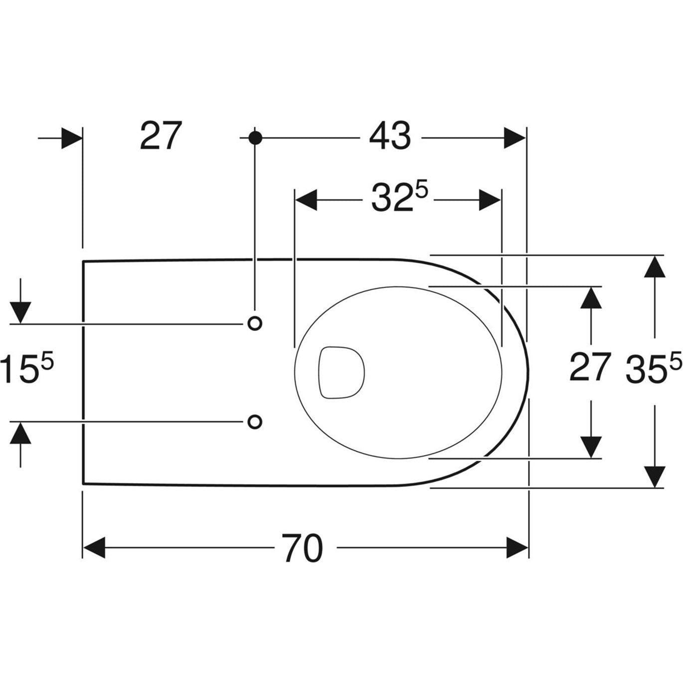 Geberit Selnova Comfort Wandtoilet met Spoelfunctie - Lang - 70 cm - Drempelvrij