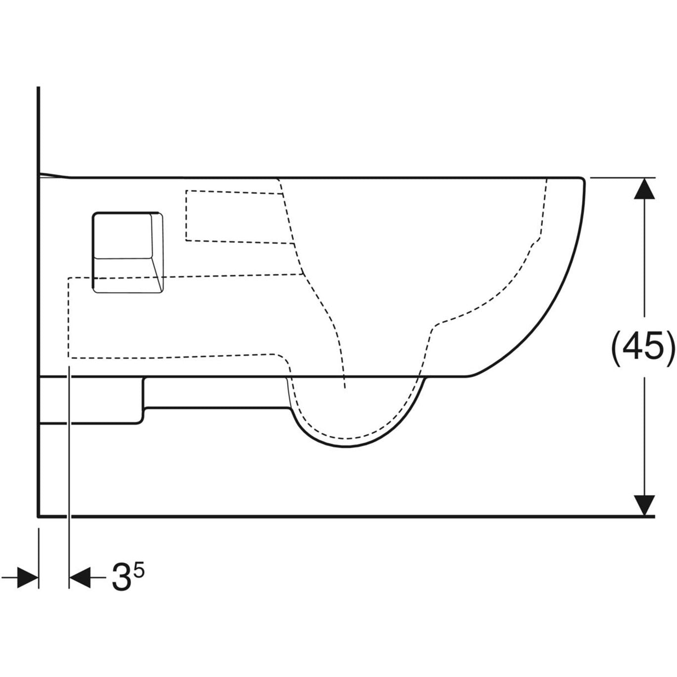 Geberit Selnova Comfort Premium Wandtoilet met Spoelfunctie - Randloos - Lang - 70 cm - Drempelvrij