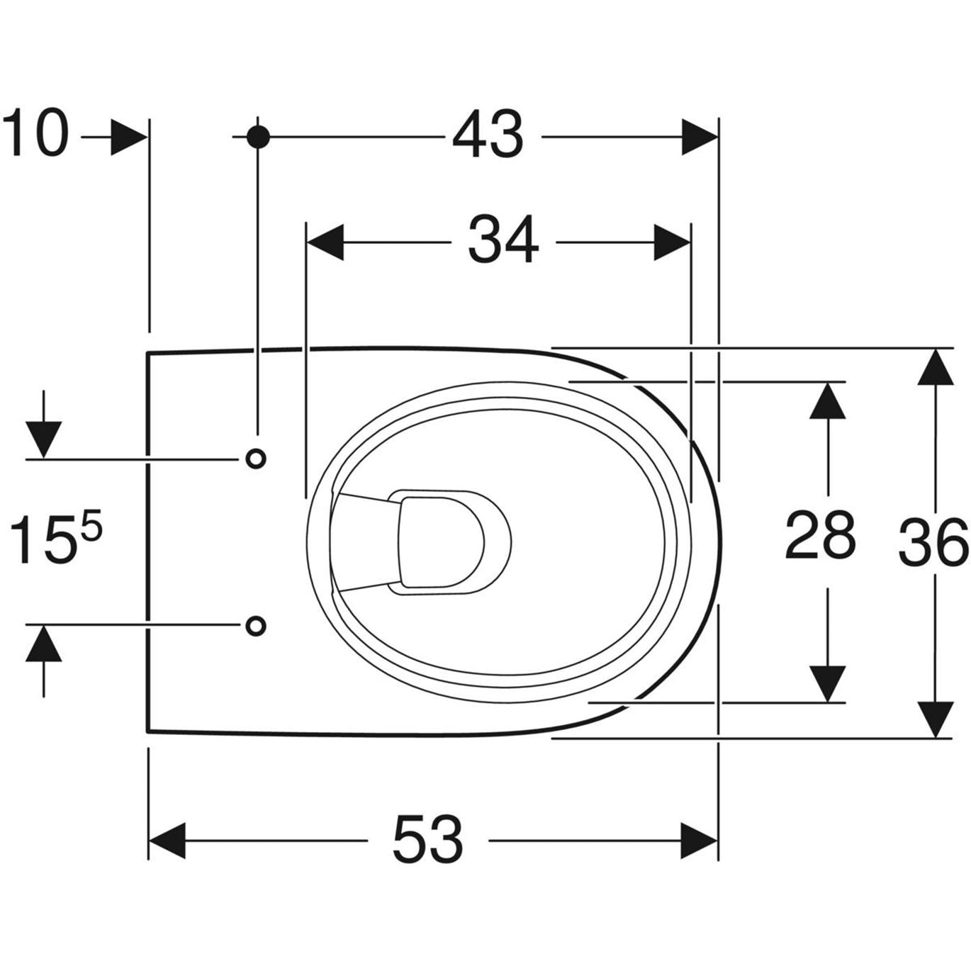 Geberit Selnova Premium Wandtoilet met Spoelfunctie - Rimfree - 53 cm - Gedeeltelijk Verborgen Bevestigingen