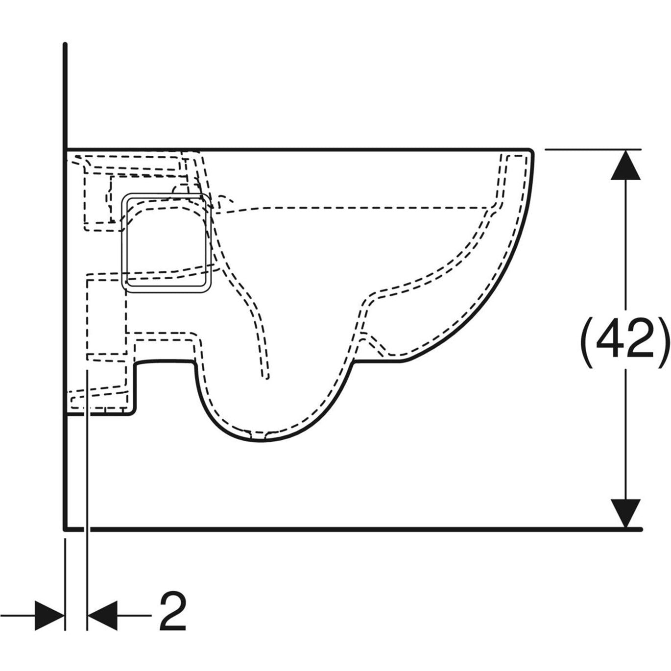 Geberit Selnova Premium Wandtoilet met Spoelfunctie - Rimfree - 53 cm - Gedeeltelijk Verborgen Bevestigingen