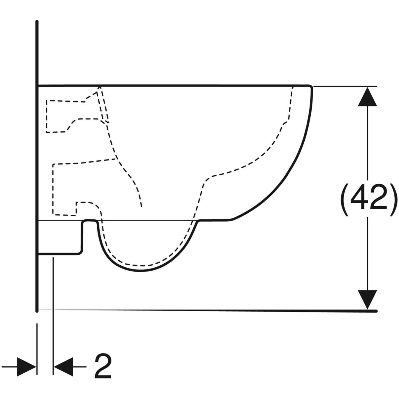 Geberit Selnova Compact Premium Wandtoilet met Spoelfunctie - Rimfree - Kort - 49 cm - Verborgen Bevestigingen