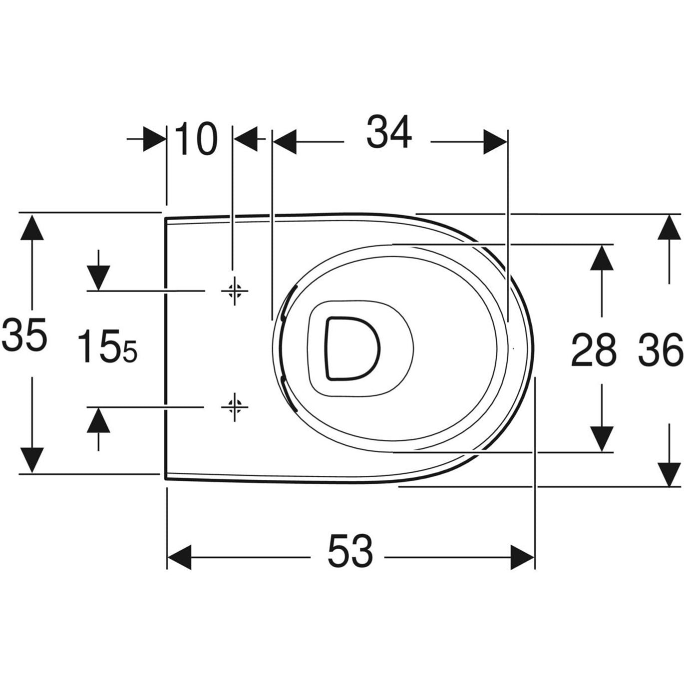 Geberit Selnova Premium Wandtoilet met Spoelfunctie - Rimfree - 53 cm - Verborgen Bevestigingen