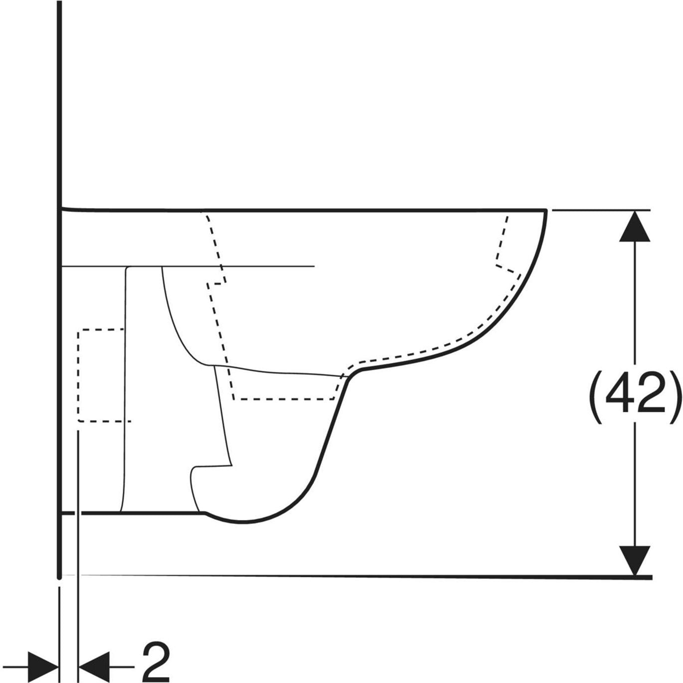Geberit Selnova Wandtoilet met Spoelfunctie - 53 cm