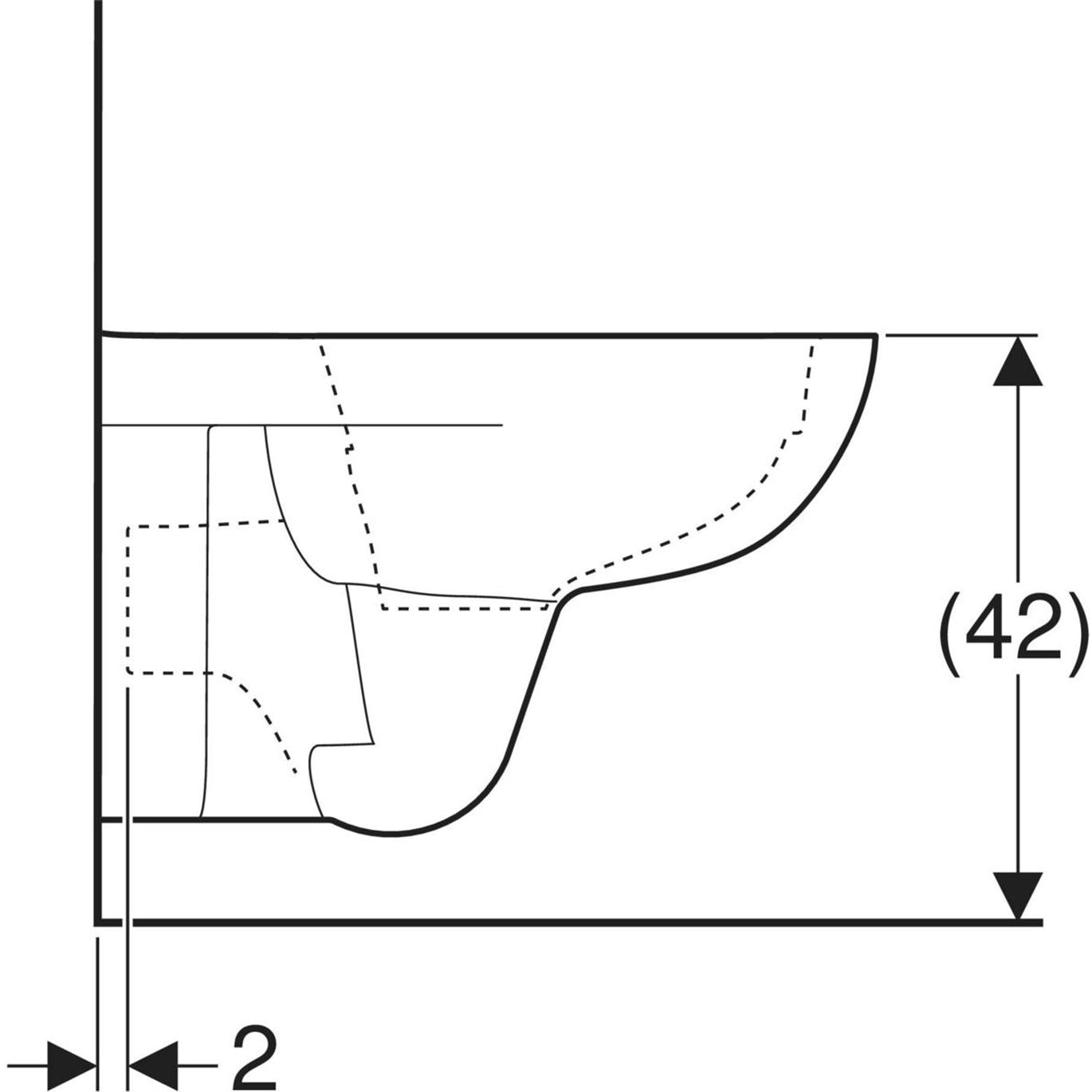 Geberit Selnova Wandtoiletpot - Spoeltoilet - Rimfree - 53 cm
