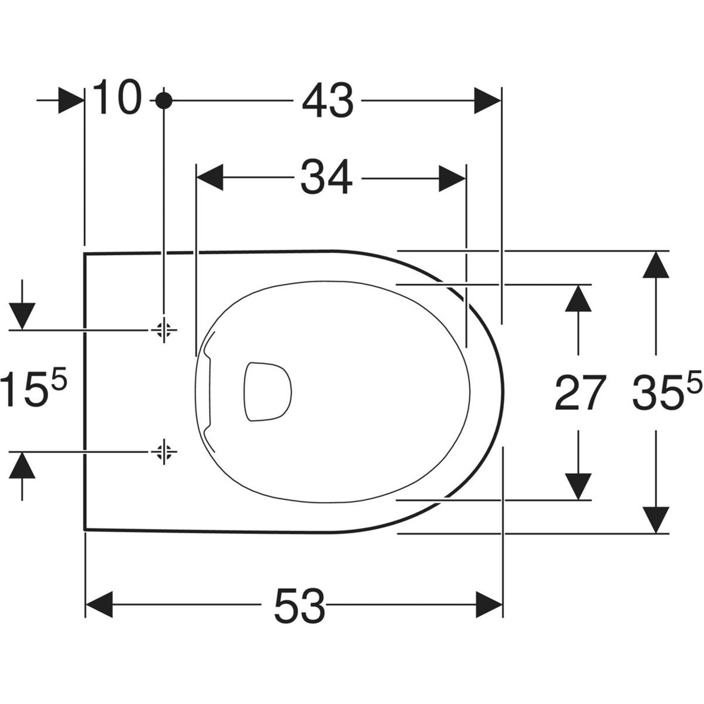 Geberit Selnova Wandtoiletpot - Spoeltoilet - Rimfree - 53 cm