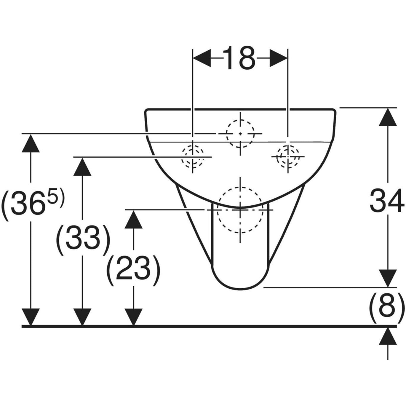 Geberit Selnova Compact Wandtoilet met Spoelfunctie - Kort - 48 cm - Geometrische Vorm